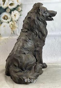 Vienna Austrian Bronze dog collie sitting art deco nouveau european hand Decor