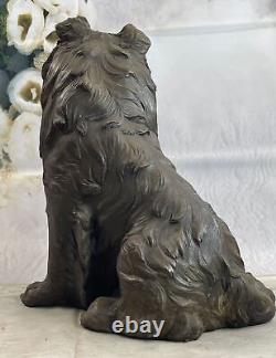 Vienna Austrian Bronze dog collie sitting art deco nouveau european hand Work