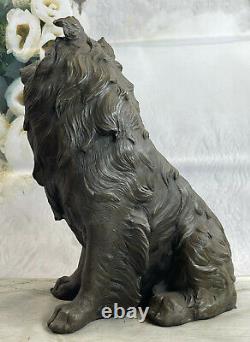 Vienna Austrian Bronze dog collie sitting art deco nouveau european hand paint