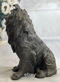 Vienna Austrian Bronze dog collie sitting art deco nouveau european hand painted