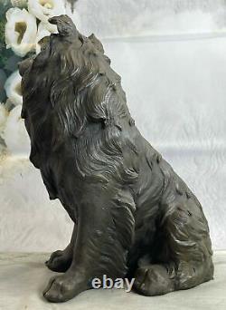 Vienna Austrian Bronze dog collie sitting nouveau European hand painted Deco Art