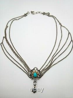 Vintage 40's Austrian Art nouveau Silver Festoon Necklace