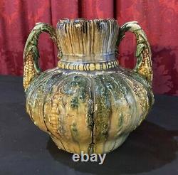 Vintage Antique Organic Amphoria Style 7.5 Corn Cob Art Pottery Vase