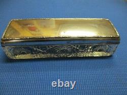 Vintage Austrian Cut Crystal Box With 800 Silver Top