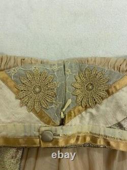 Vintage Skirt Size 8 Long Gold Floaty Bow Art Nouveau 1920s Style Glamorous