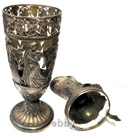 WMF Germany Art Nouveau Silver Plated Jug Pitcher Silver NO GLASS Skeleton