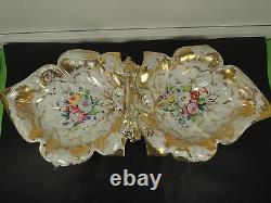 XIX c. Austrian Bohemian Giesshuebl Porcelain Centerpiece bowl basket